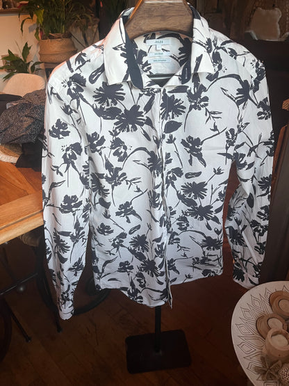 Chemise slim imprimé fleur coton