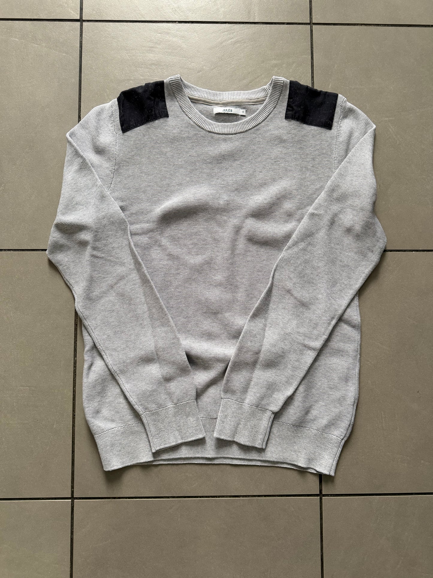 Pull col rond - patchs épaules