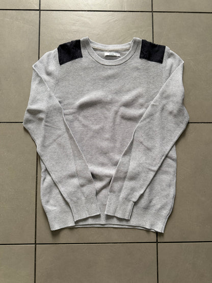 Pull col rond - patchs épaules
