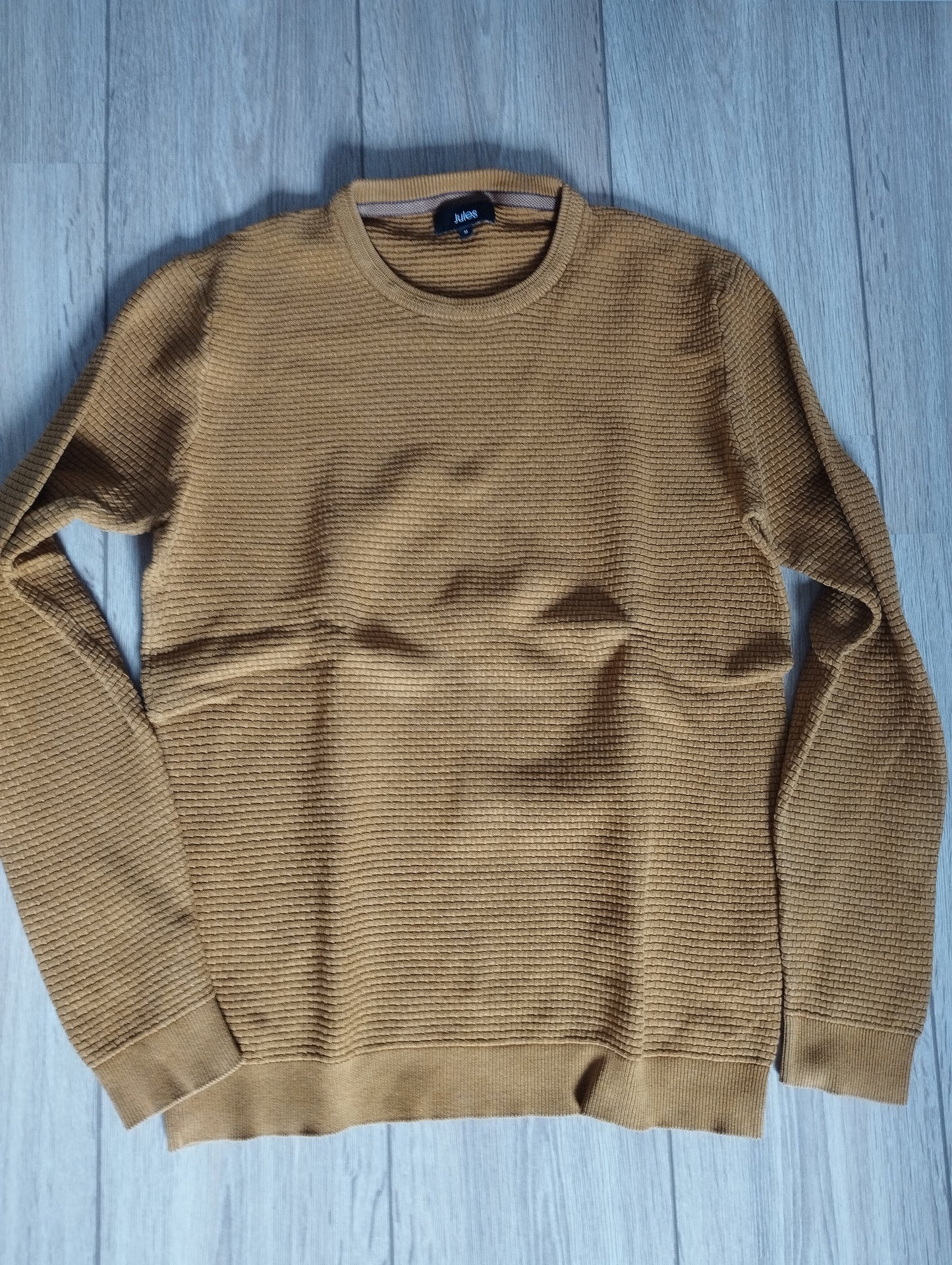 Pull col rond fantaisie (Moutarde)