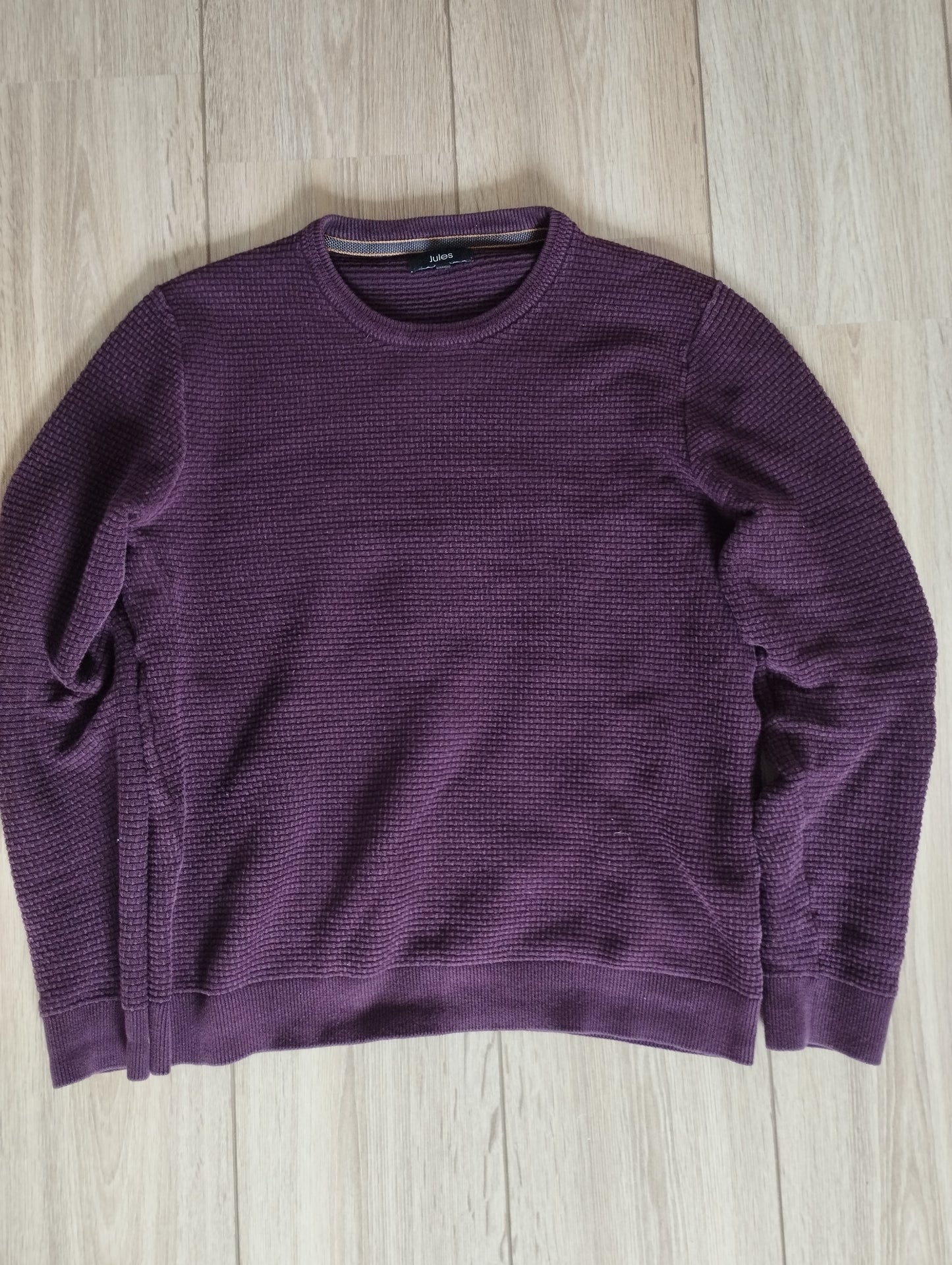 Pull col rond fantaisie (Bordeaux)