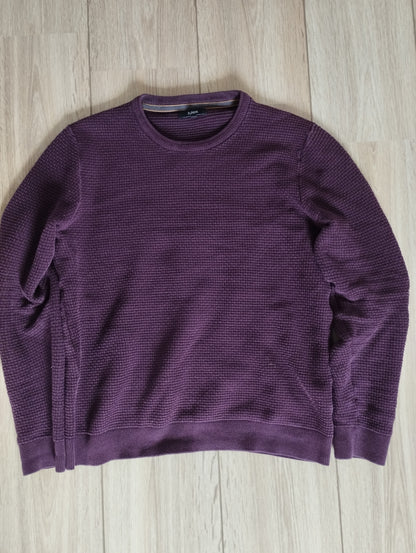 Pull col rond fantaisie (Bordeaux)