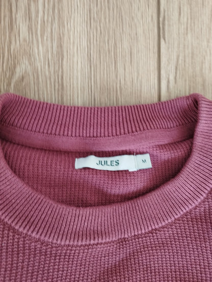Pull col rond jeux de points fantaisie (rose)