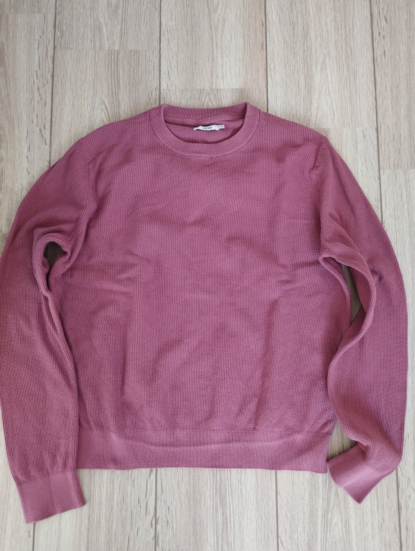 Pull col rond jeux de points fantaisie (rose)