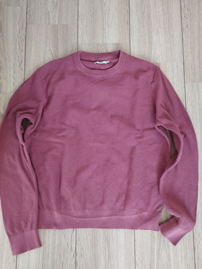 Pull col rond jeux de points fantaisie (rose)