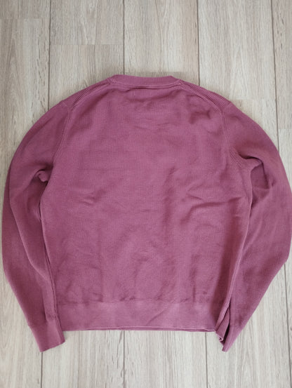 Pull col rond jeux de points fantaisie (rose)