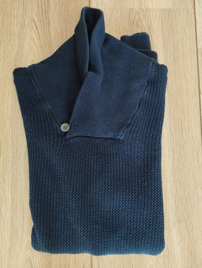 Pull col châle jeu de points