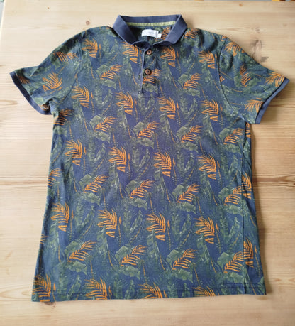 Polo en jersey imprimé tropical