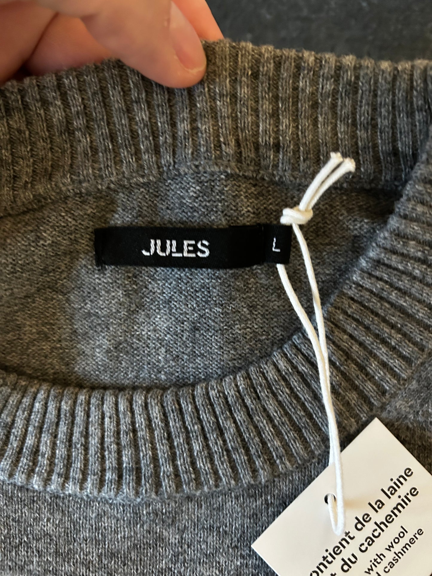 Pull gris cachemire et laine
