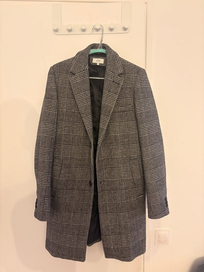 Manteau carreaux - Gris clair
