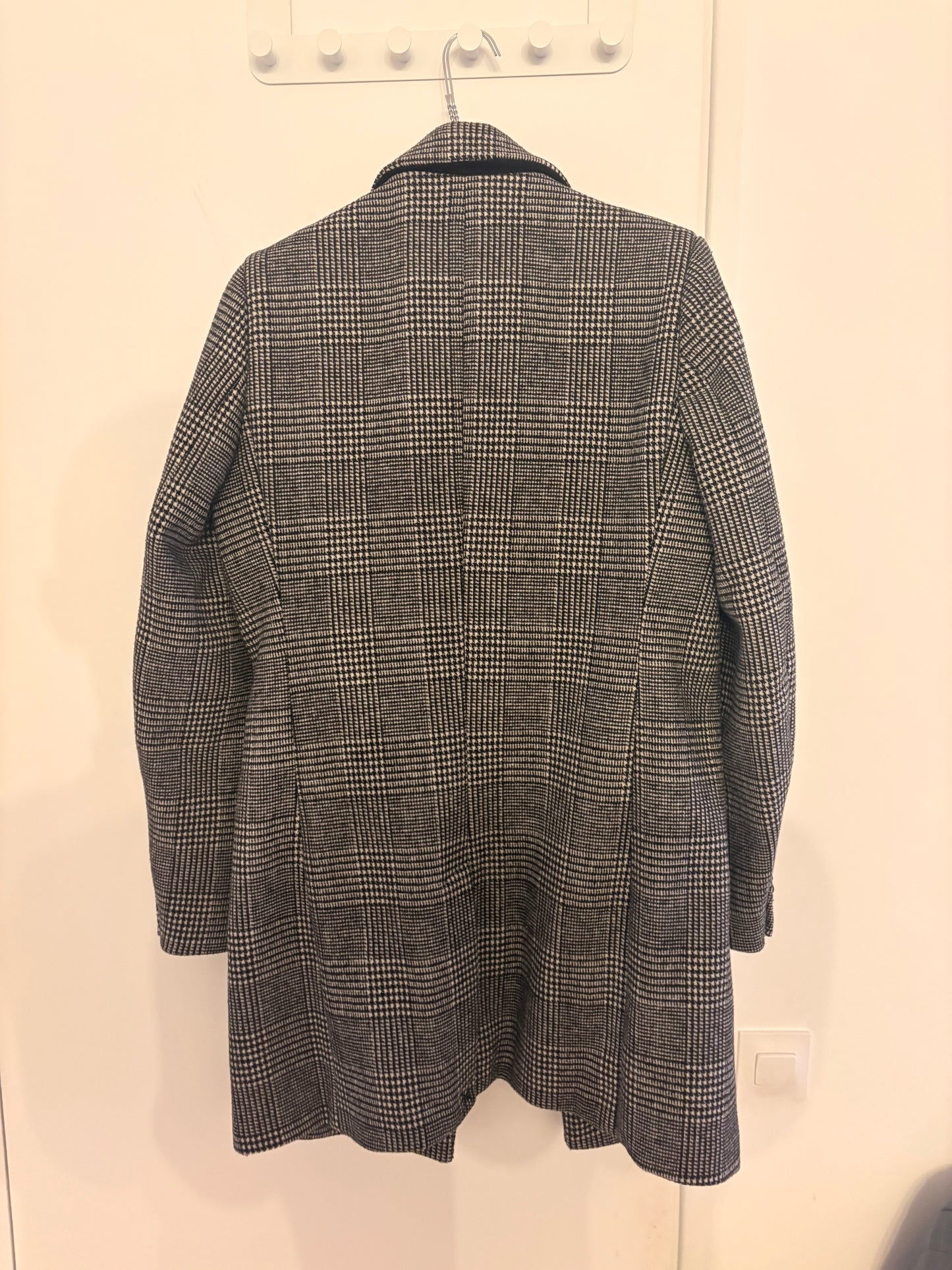 Manteau carreaux - Gris clair
