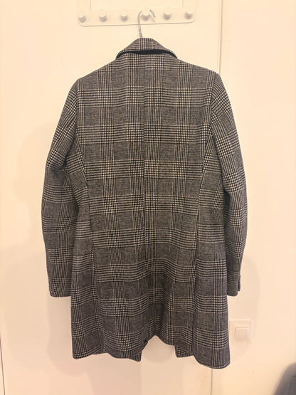 Manteau carreaux - Gris clair
