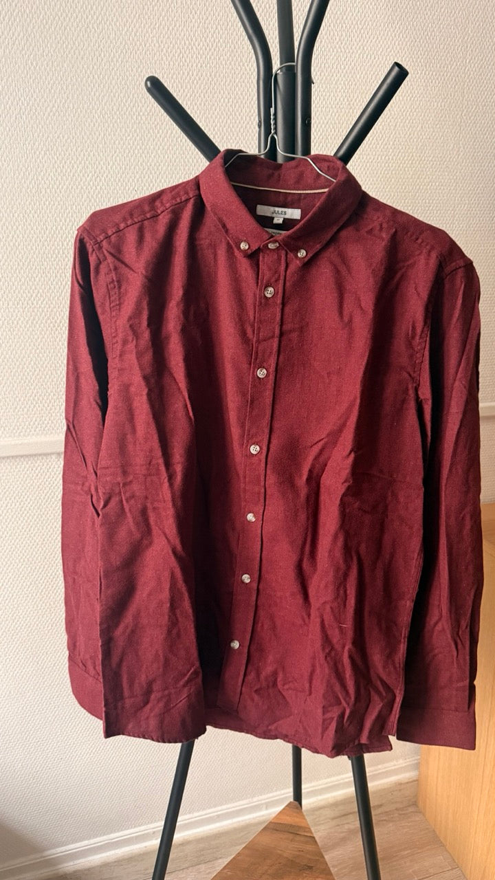 Chemise regular unie coton flanelle