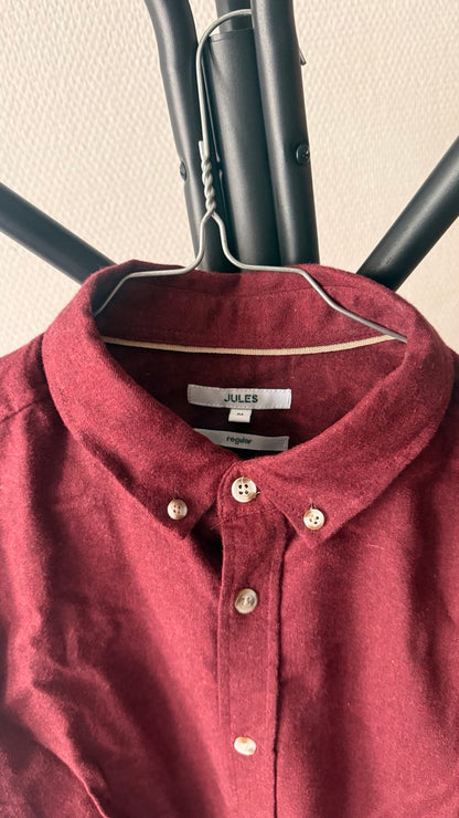 Chemise regular unie coton flanelle