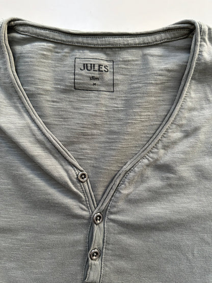 Tee shirt col tunisien matière flammée