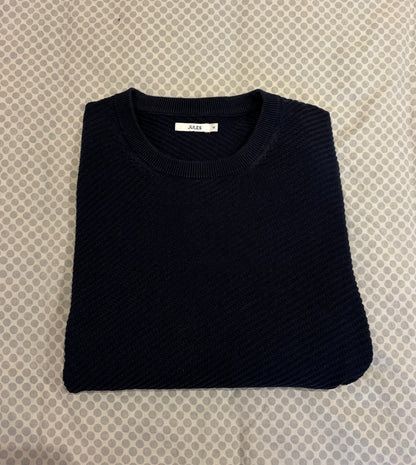 Pull bleu col rond