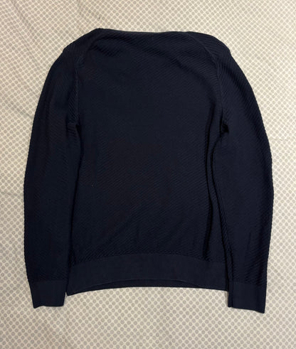 Pull bleu col rond