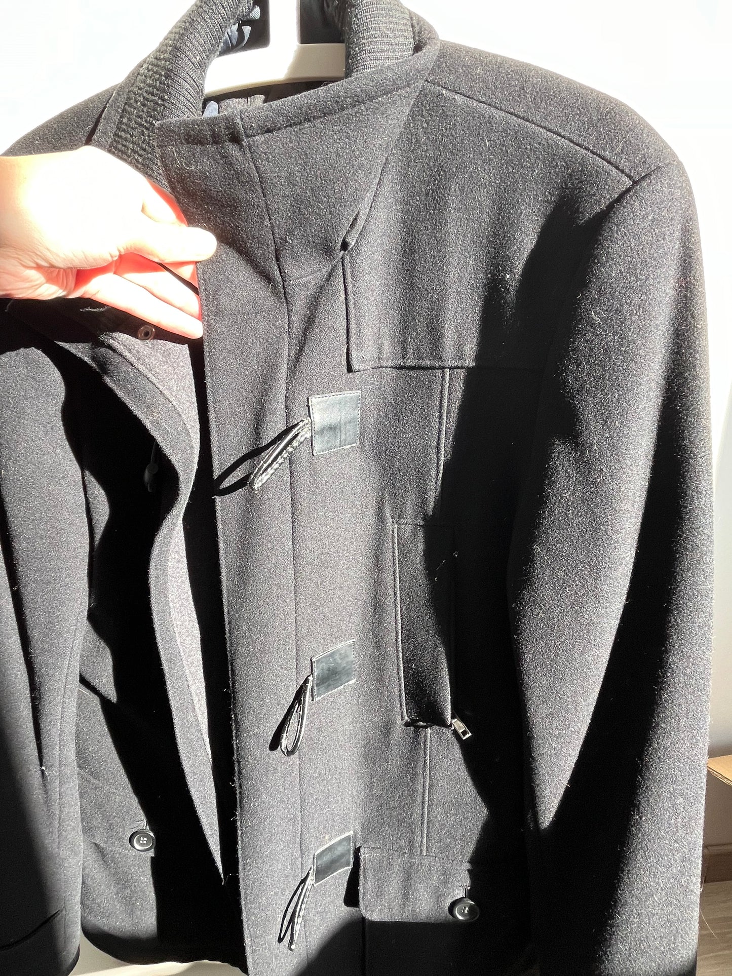 Manteau noir Brice laine