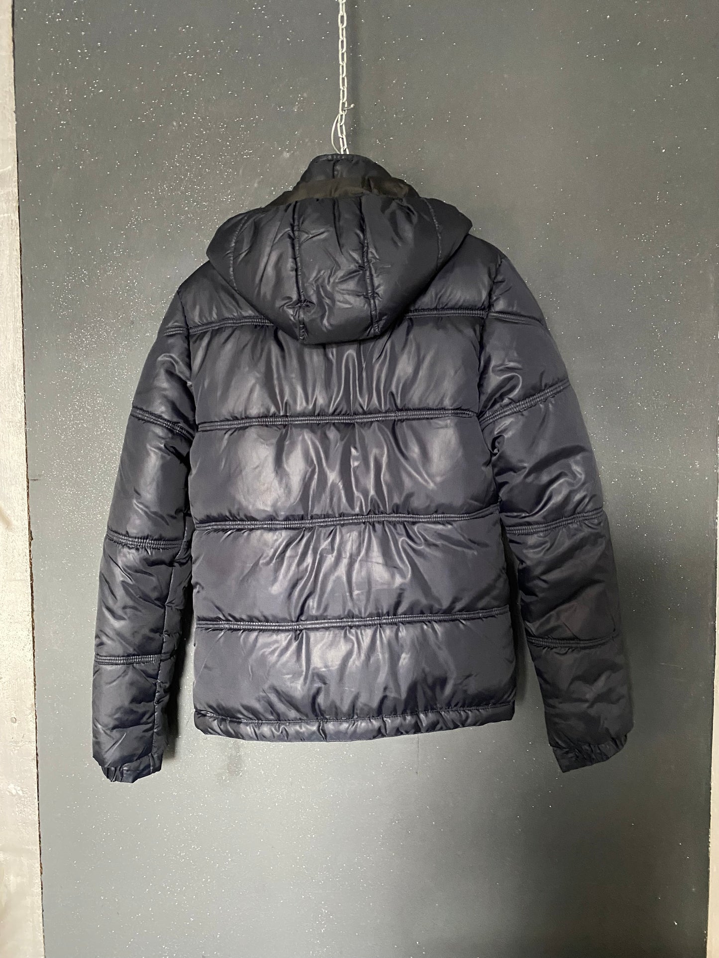 Veste doudoune matelassée à capuche marine