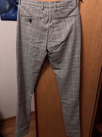 Pantalon chino slim carreaux pied de poule