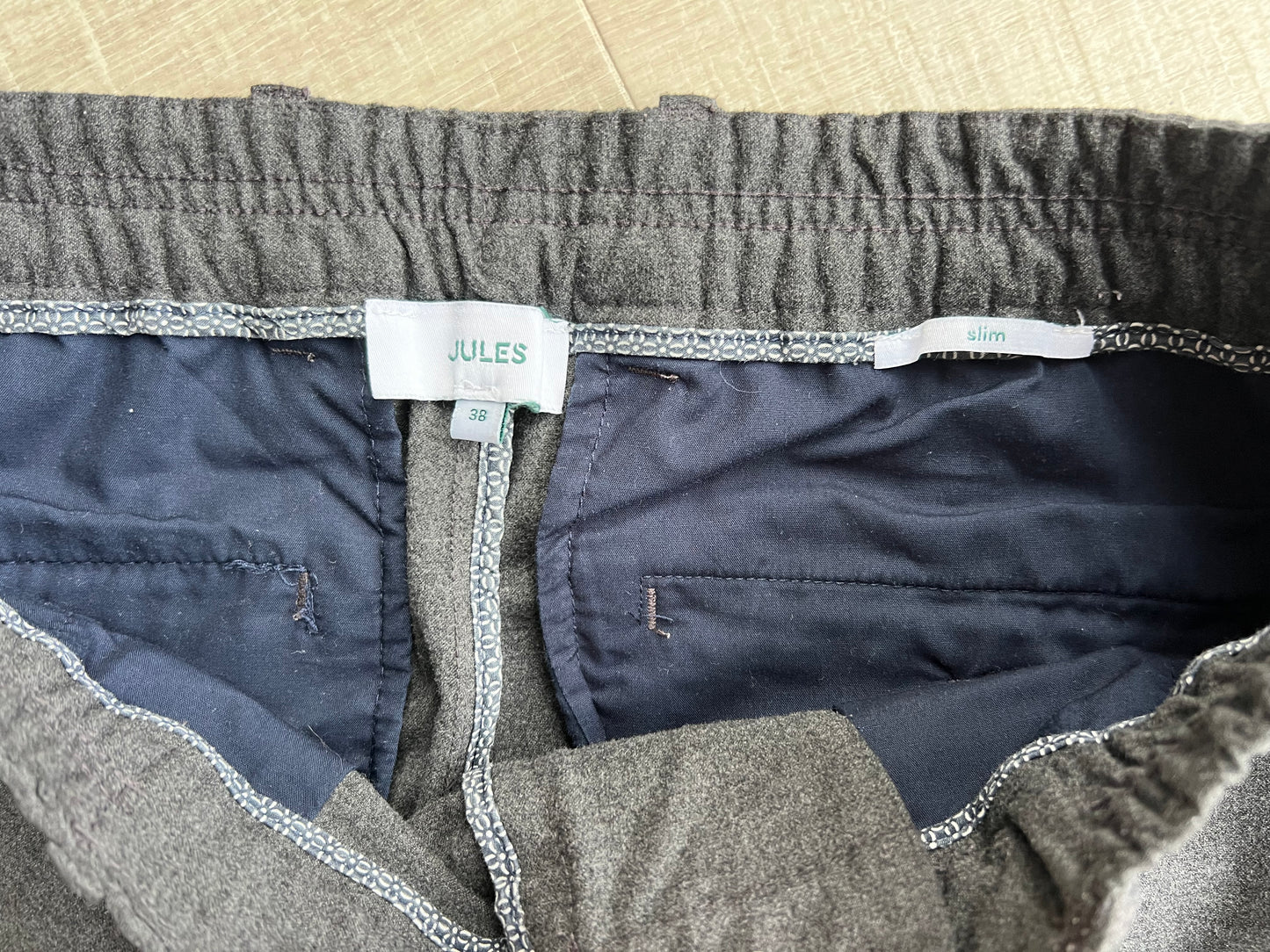 Pantalon slim chino bi stretch taille élastiquée