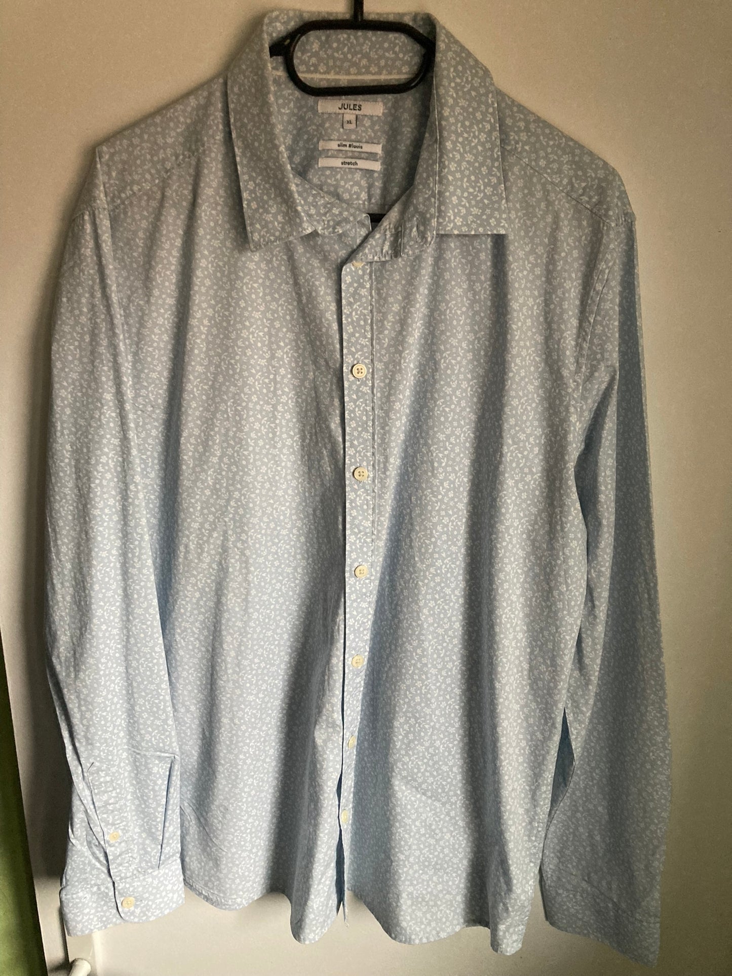 Chemise slim imprimé fleur coton