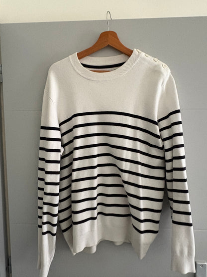 Pull marinière à col rond