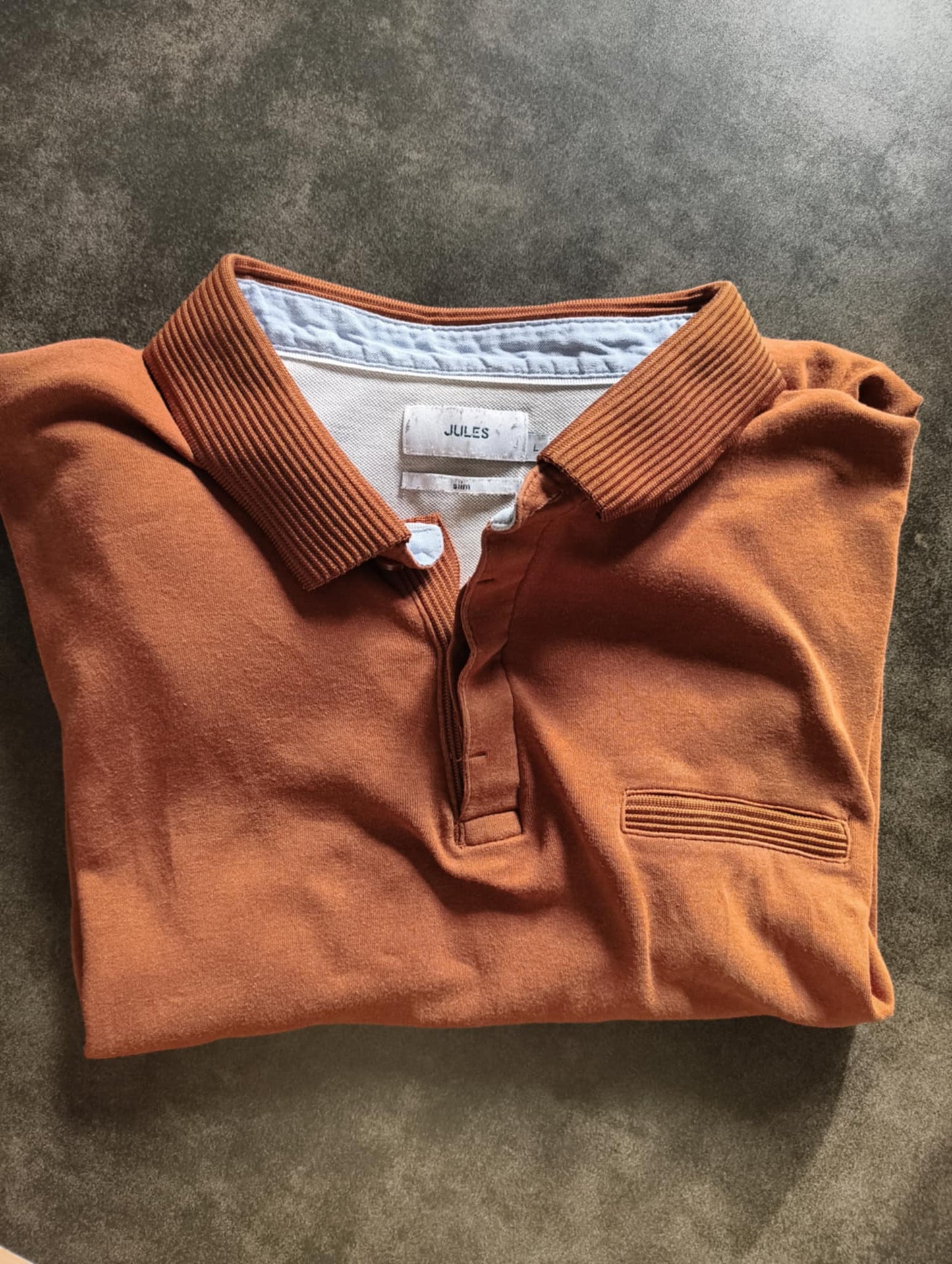 Polo manches courtes à col fantaisie