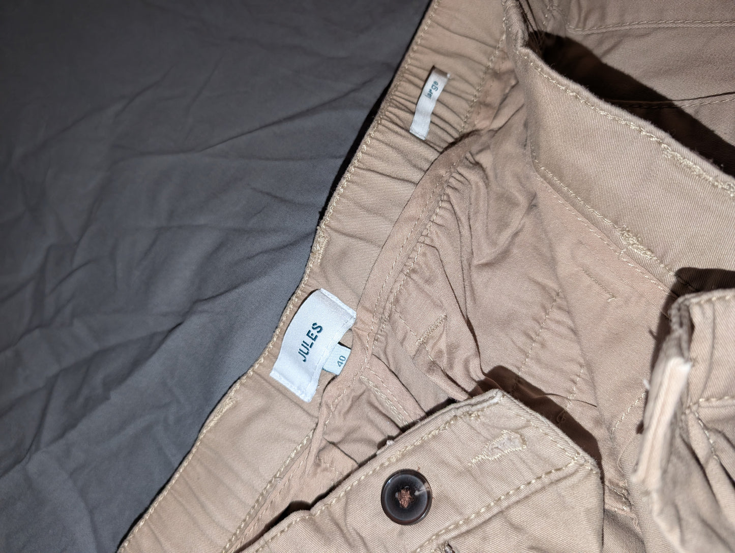 Pantalon large beige
