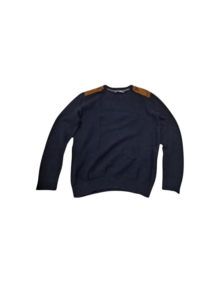 Pull coton bleu marine