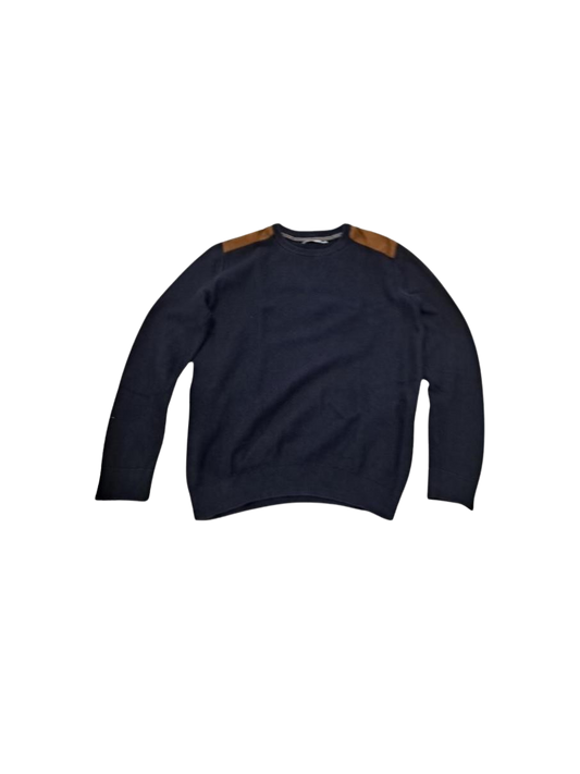 Pull coton bleu marine