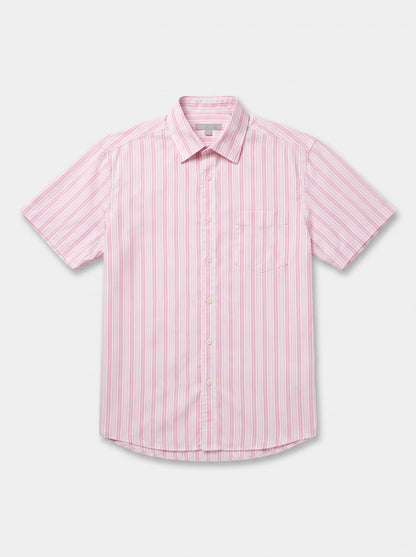Chemise manche courte rose