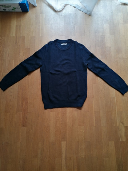 Pull col rond coton point fantaisie