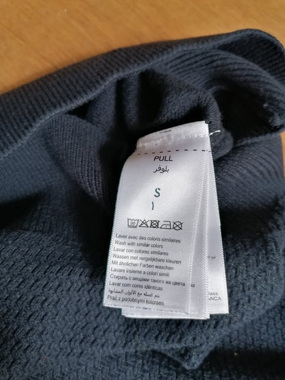 Pull col rond coton point fantaisie