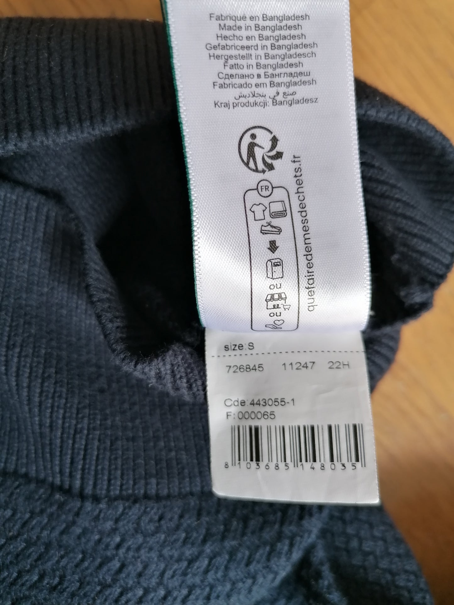 Pull col rond coton point fantaisie