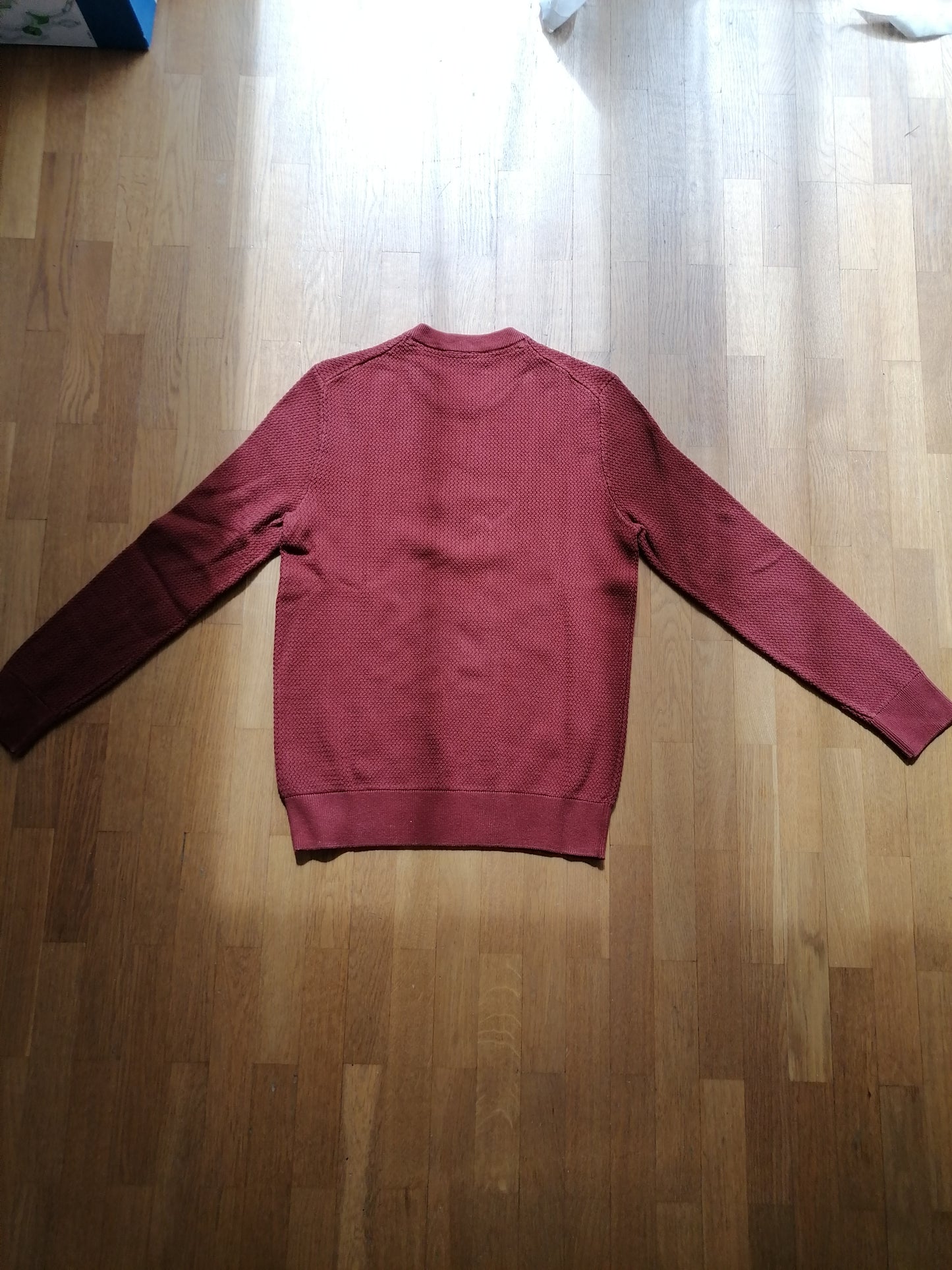 Pull col rond coton point fantaisie