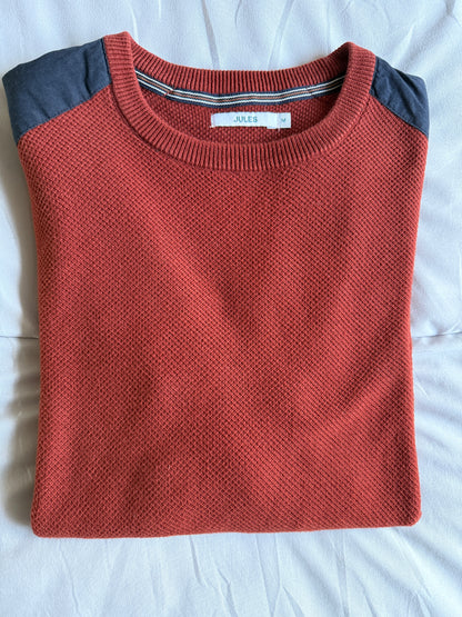 Pull col rond patch épaule