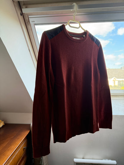 Pull col rond patch épaule