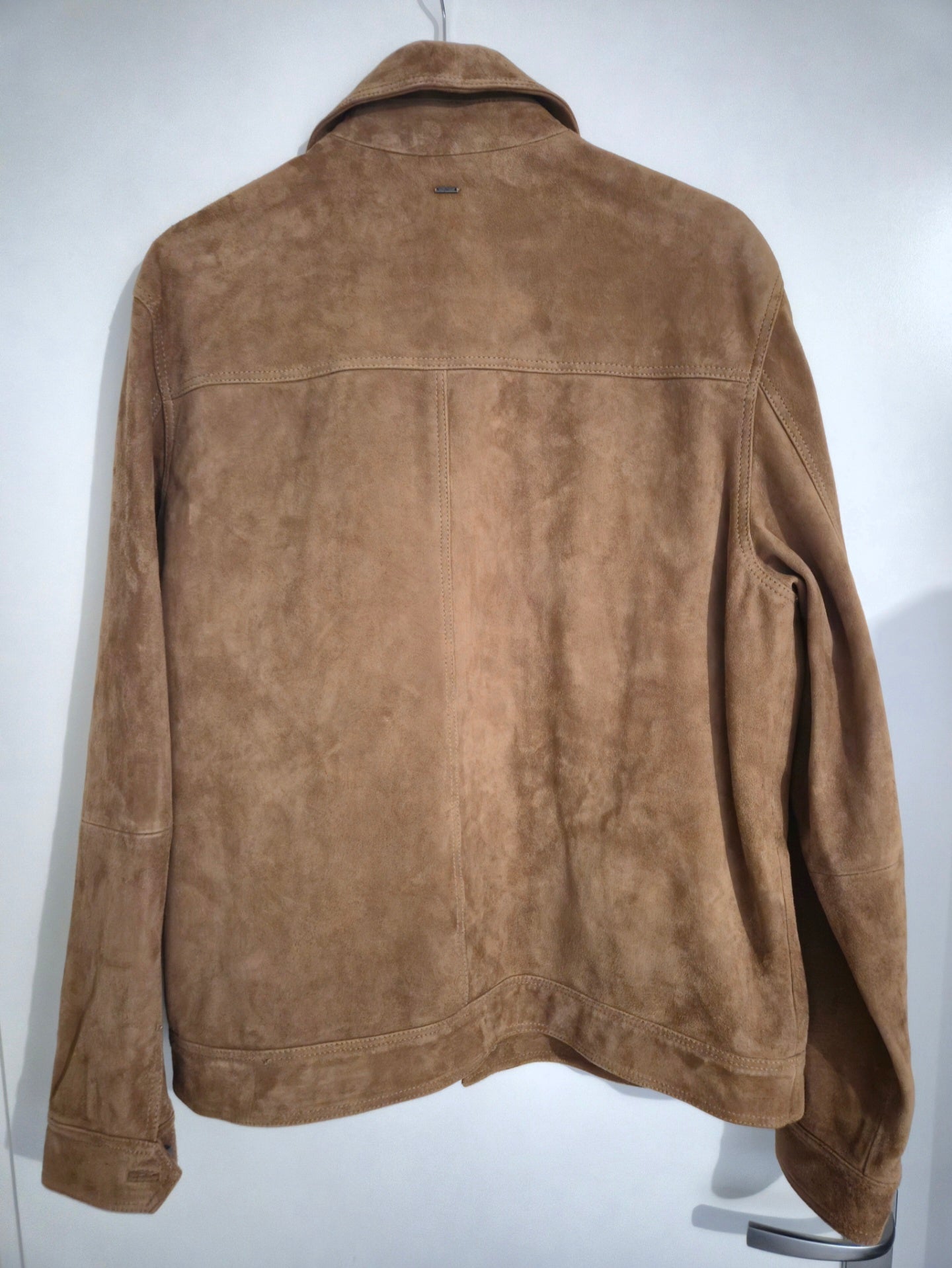 Blouson en cuir col chemise