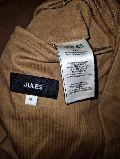 Blouson en cuir col chemise