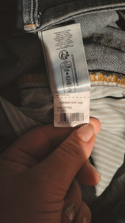 Jean straight 3 longueurs en coton recyclé