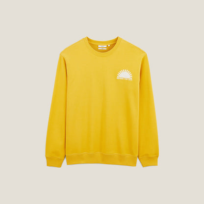 Sweat col rond broderie soleil poitrine
