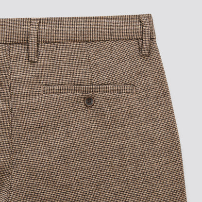 Pantalon chino slim à plis contenant de la laine