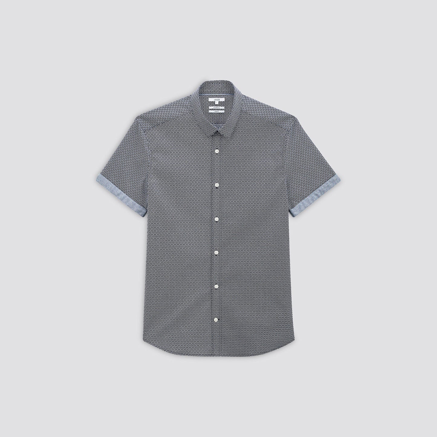 Chemisette slim micro imprimé geo coton
