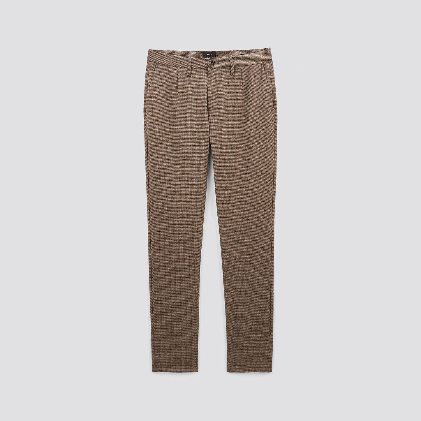 Pantalon chino slim à plis contenant de la laine