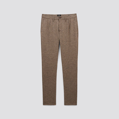 Pantalon chino slim à plis contenant de la laine