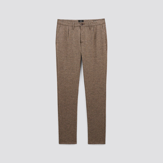 Pantalon chino slim à plis contenant de la laine