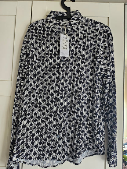 Chemise regular imprimé géométrique viscose Ecovero