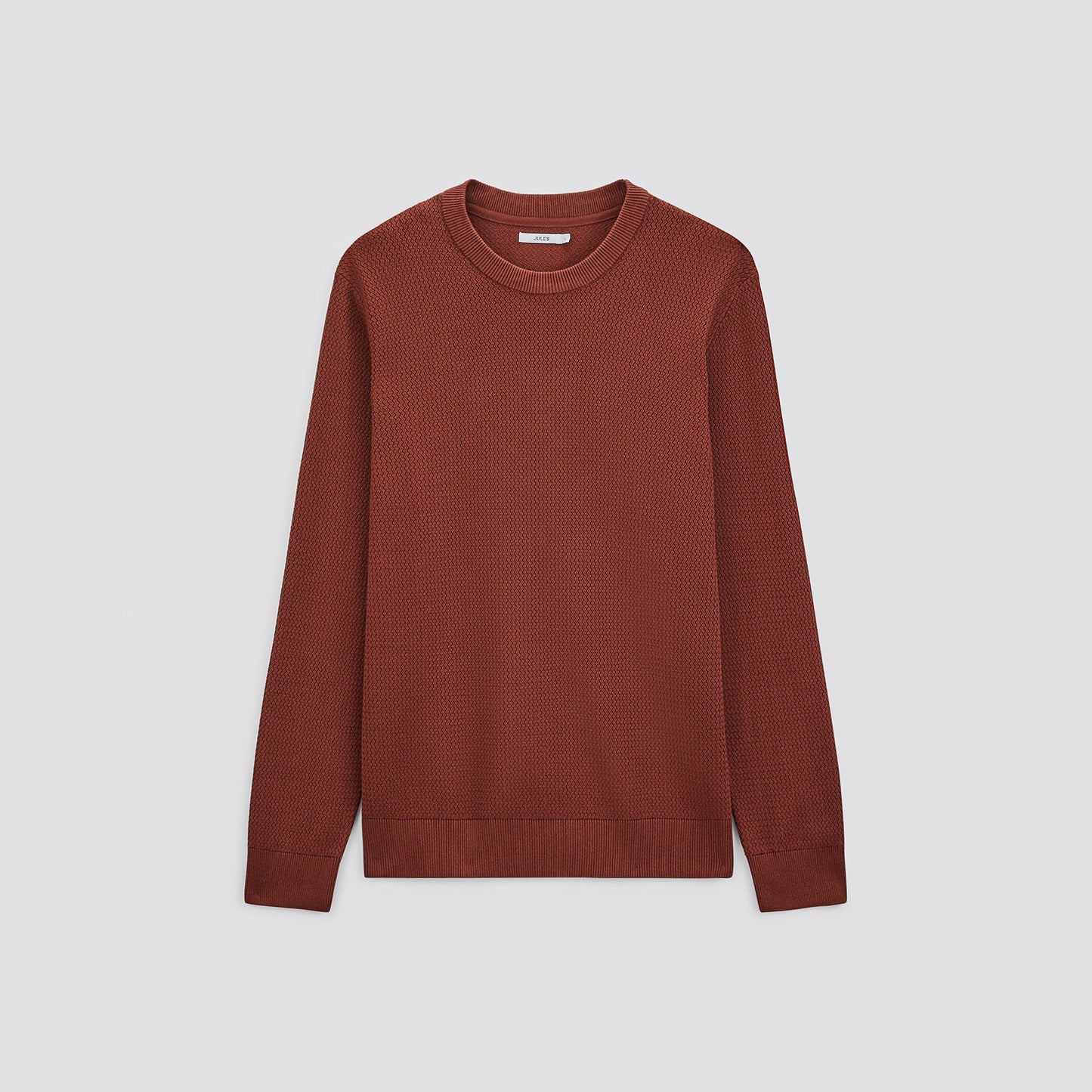 Pull col rond coton point fantaisie