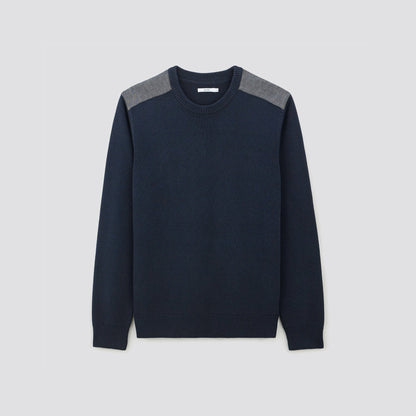 Pull à col rond et patch épaule